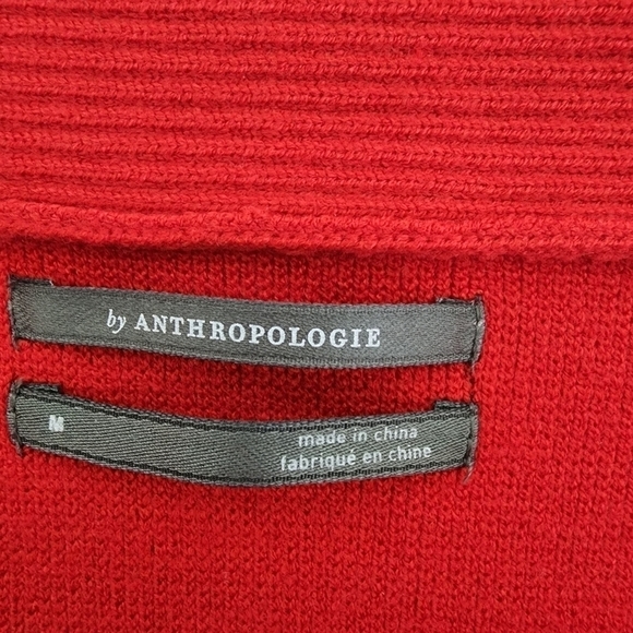 Anthropology Off Shoulder Boho Red Tunic Sweater Size M - Picture 9 of 12